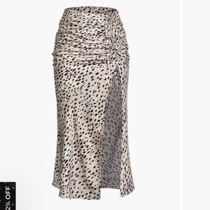 MICAS Leopard Drawstring Slit Skirt